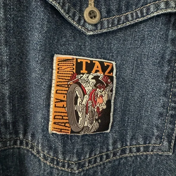 Men’s Harley Davidson Long Sleeve Demin Shirt - Picture 3 of 4